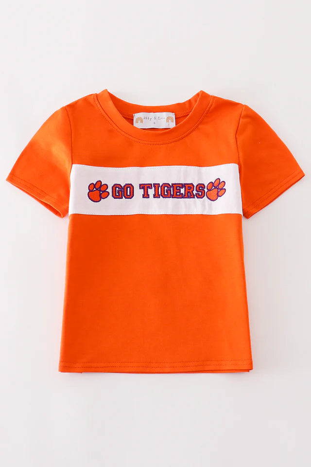 Boys Embroidered Go Tigers Top