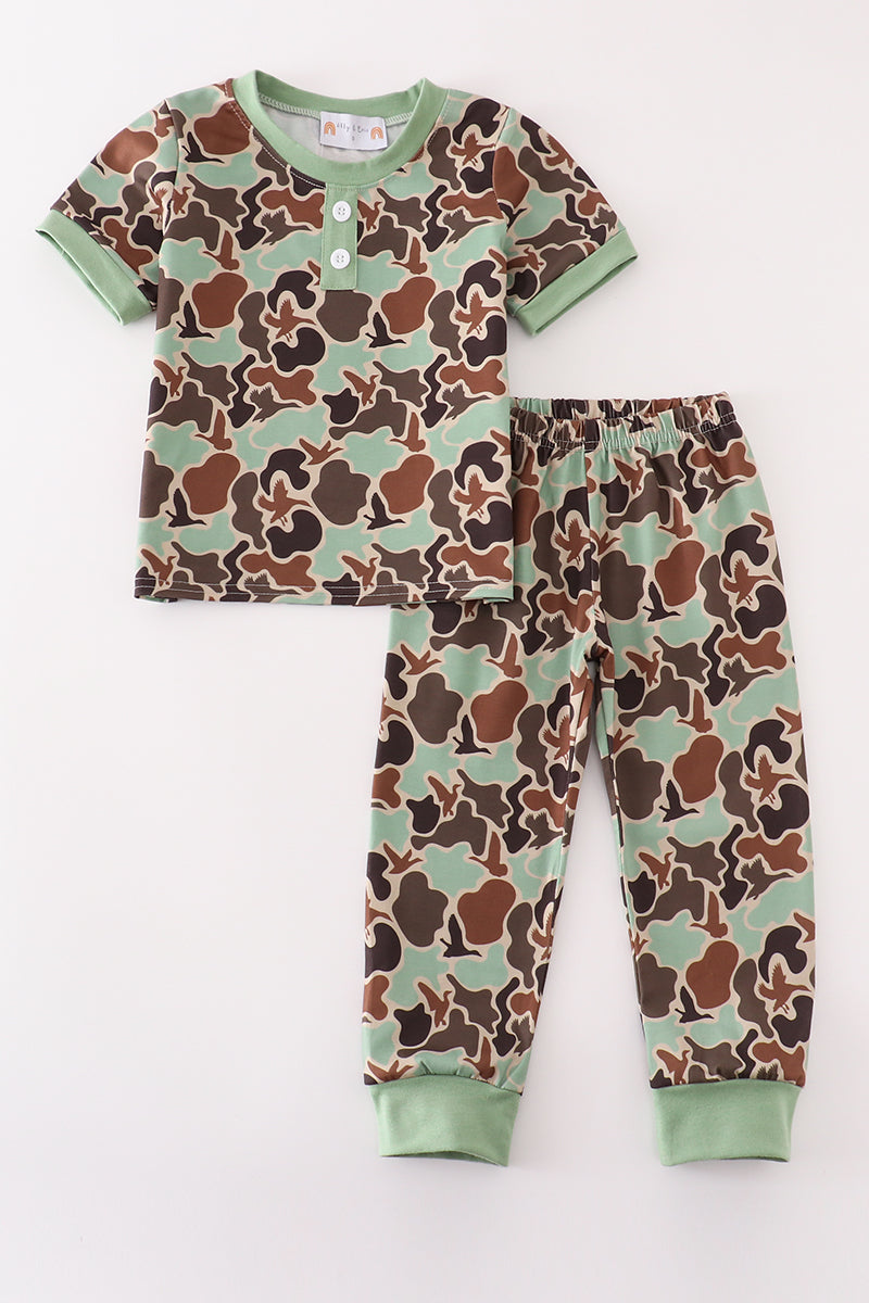 Boys Duck Camo Pants Pajama Set