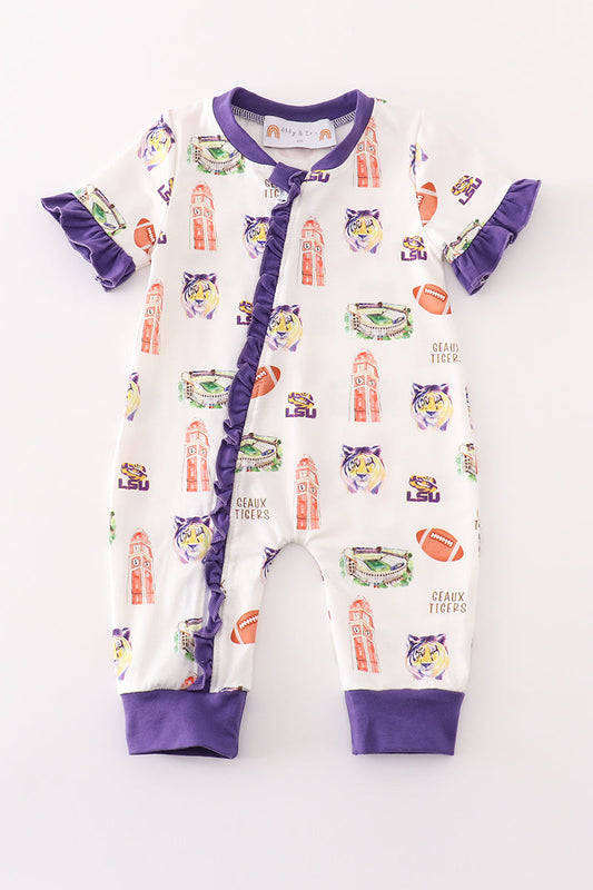 Purple Geaux Tigers Zippy Romper
