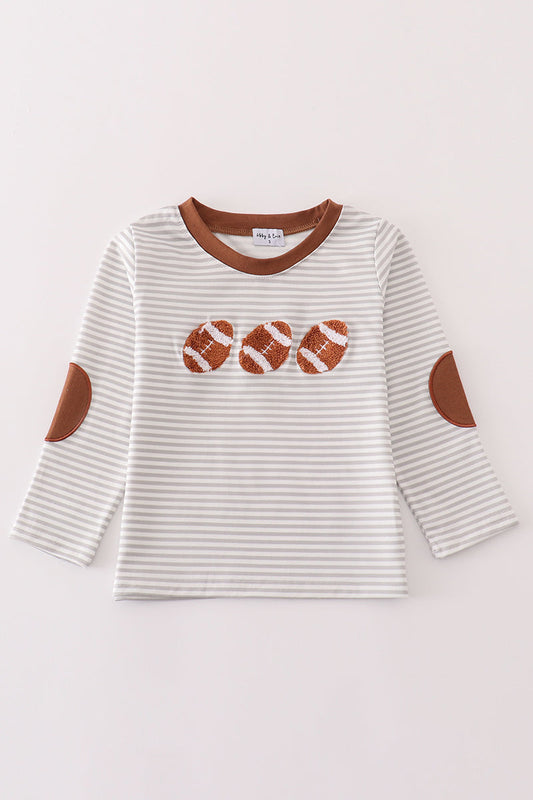 Boys French Knot Football Long Sleeve Top