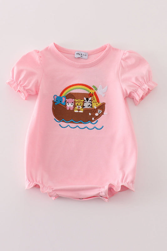 Girls Pink Stripe Noah's Ark Bubble