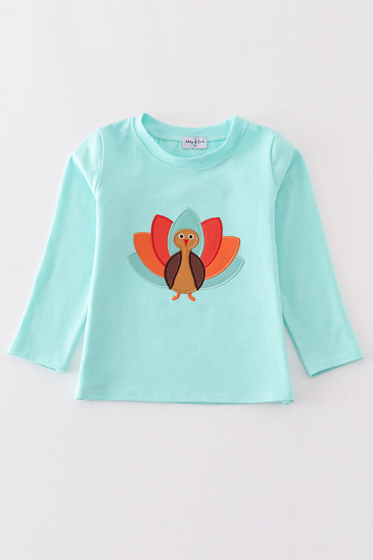 Boys Turkey Appliqué Long Sleeve Top
