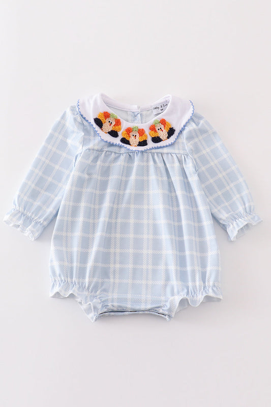 Girls Blue Turkey French Knot Bubble
