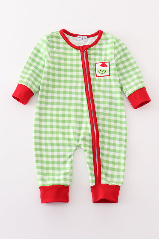 Boys French Knot Grinch Pj Zippy