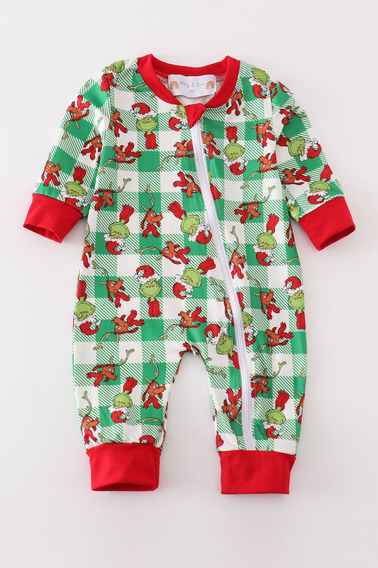 Boys Green Grinch Zippy Pajamas