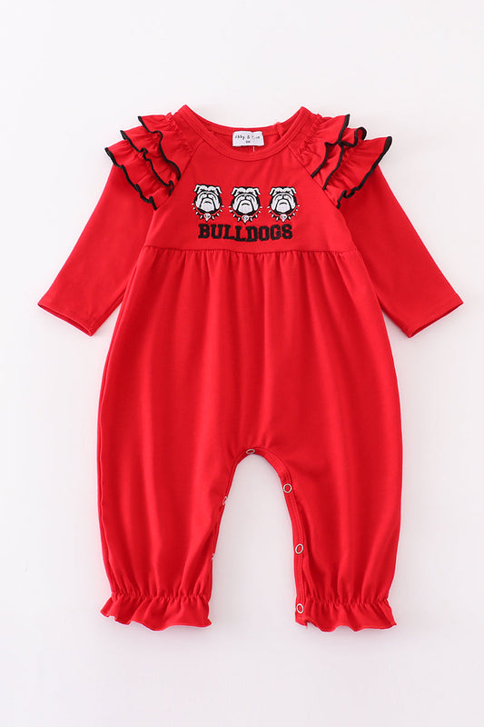 Girls Embroidered Georgia Bulldogs Romper