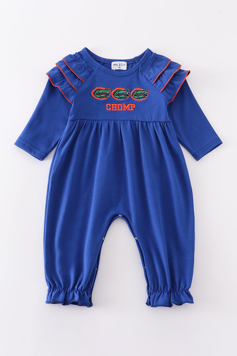 Embroidered Florida Gators Chomp Ruffle Romper