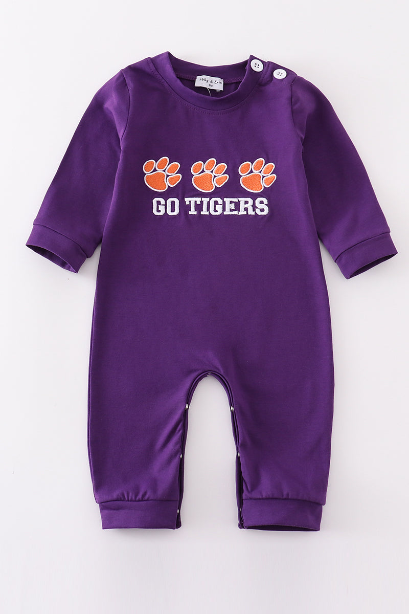 Boys Embroidered Clemson Romper