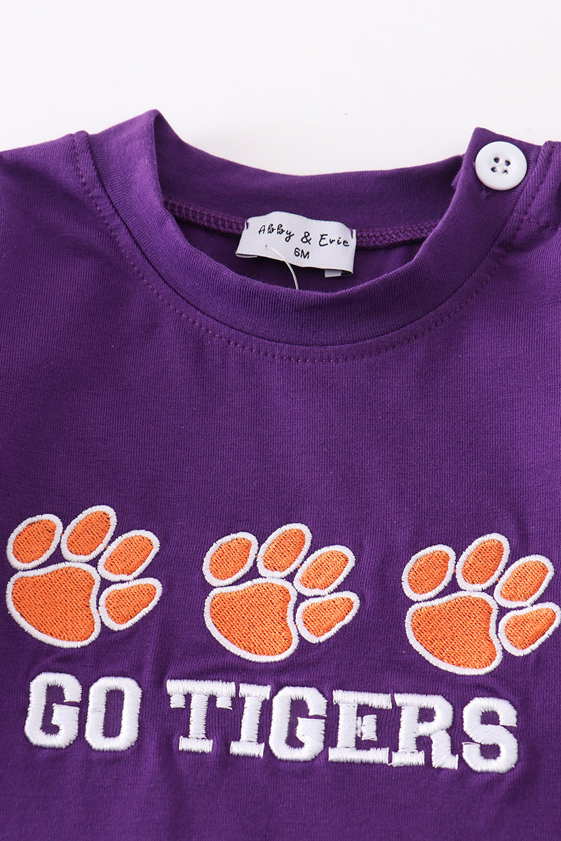 Boys Embroidered Clemson Romper