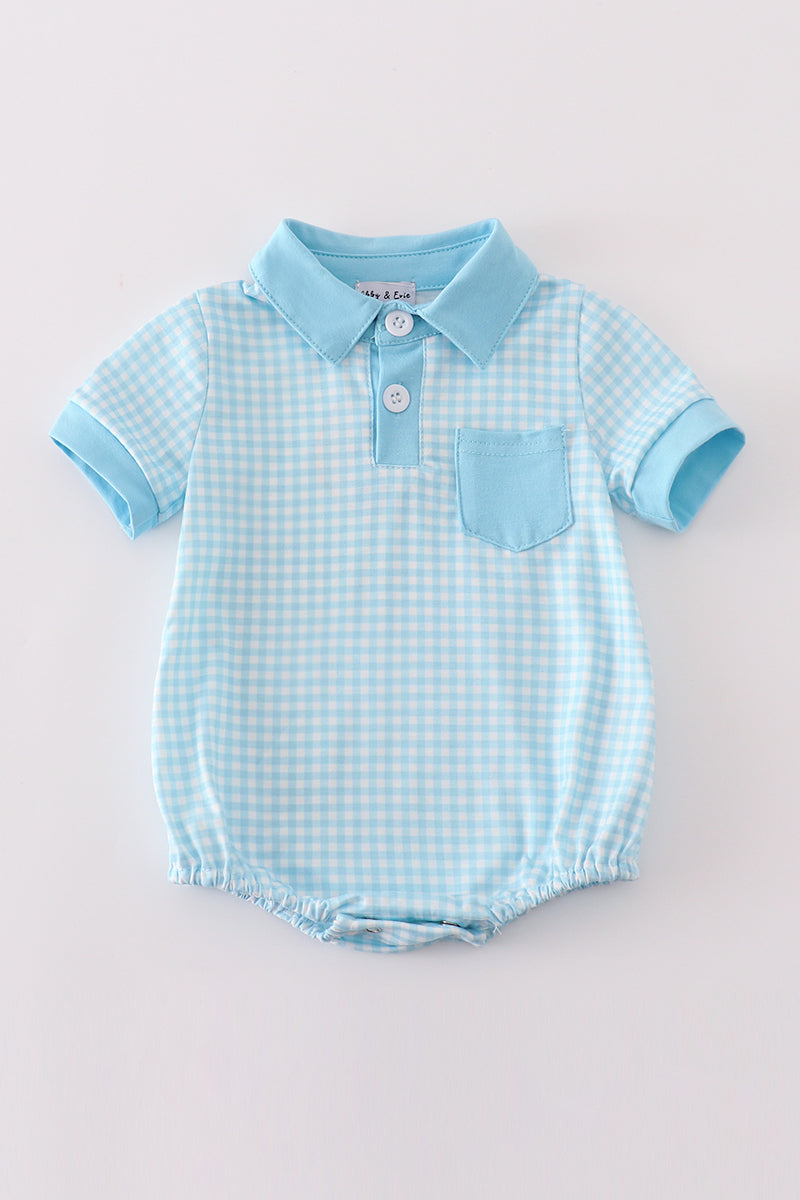 Boys Blue Gingham Bubble