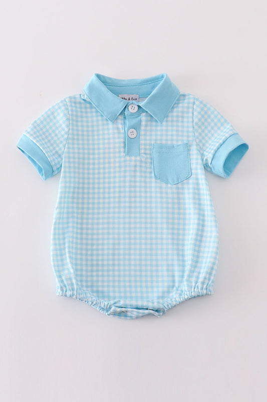 Boys Blue Gingham Bubble