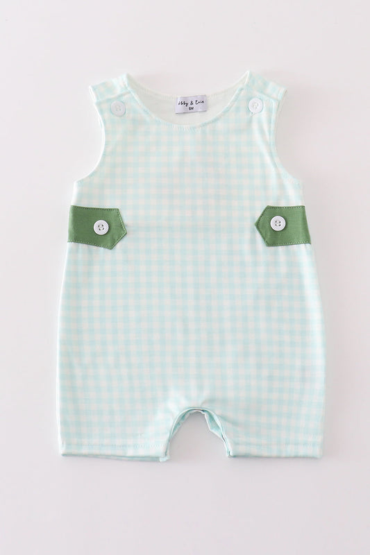 Boys Green Gingham Jon Jon