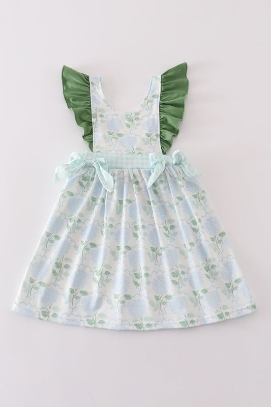 Girls Green Botanical Dress