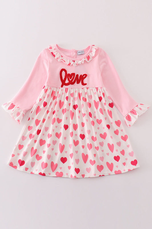 Girls French Knot Valentines Dress