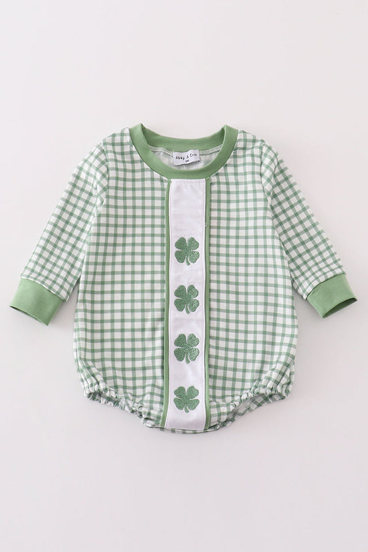 Boys Embroidered Clover Bubble