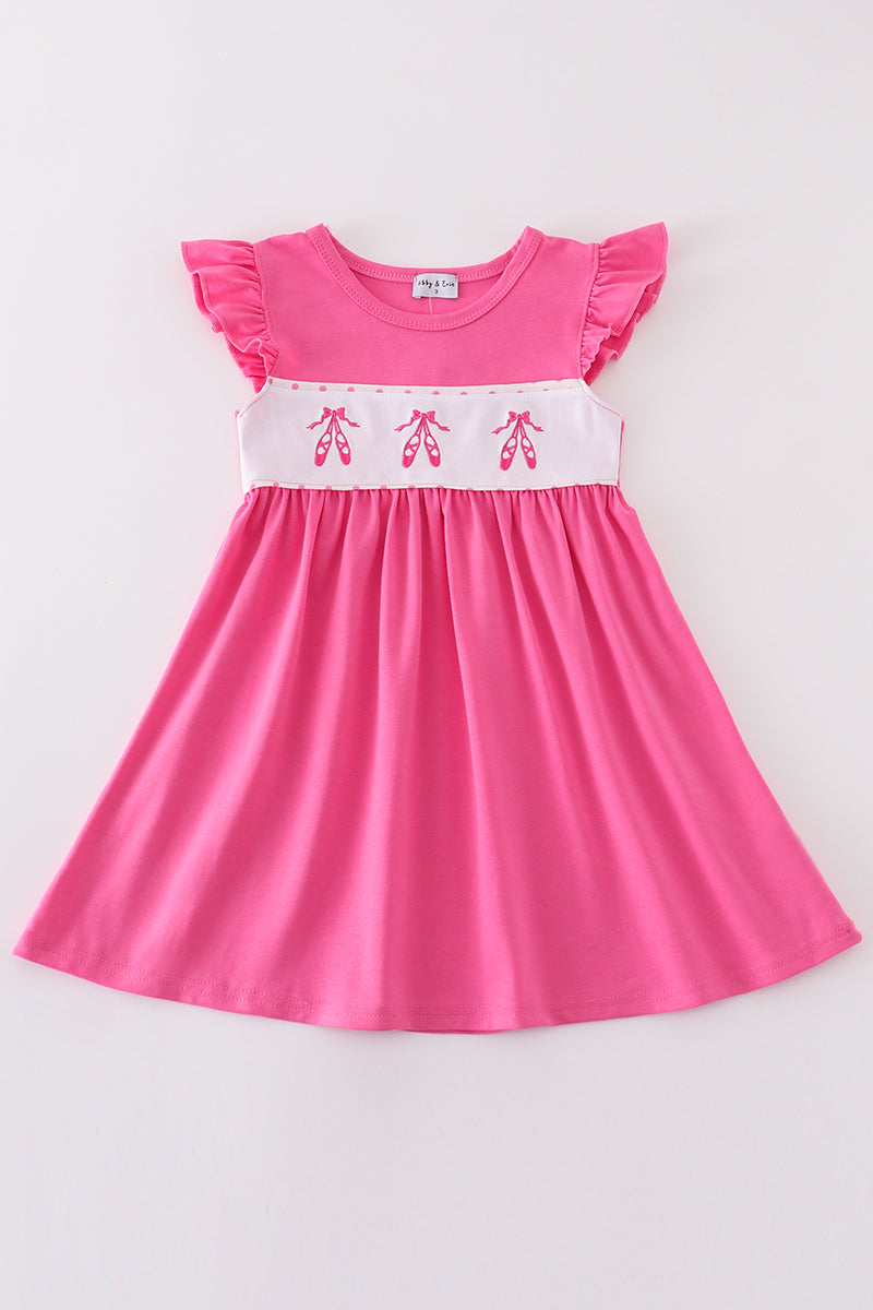 Girls Embroidered Pink Ballerina Dress