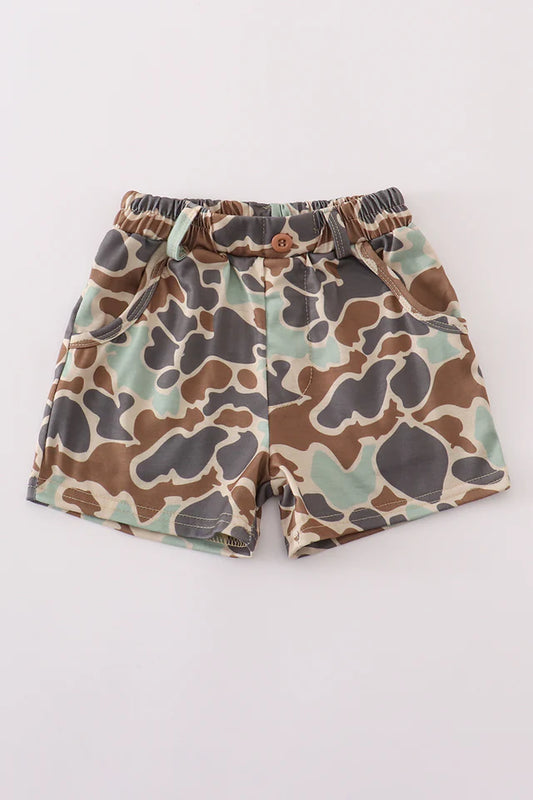 Kids Brown Camo Shorts