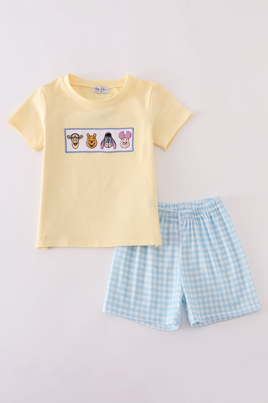 Boys Embroidered Winnie The Pooh Shorts Set