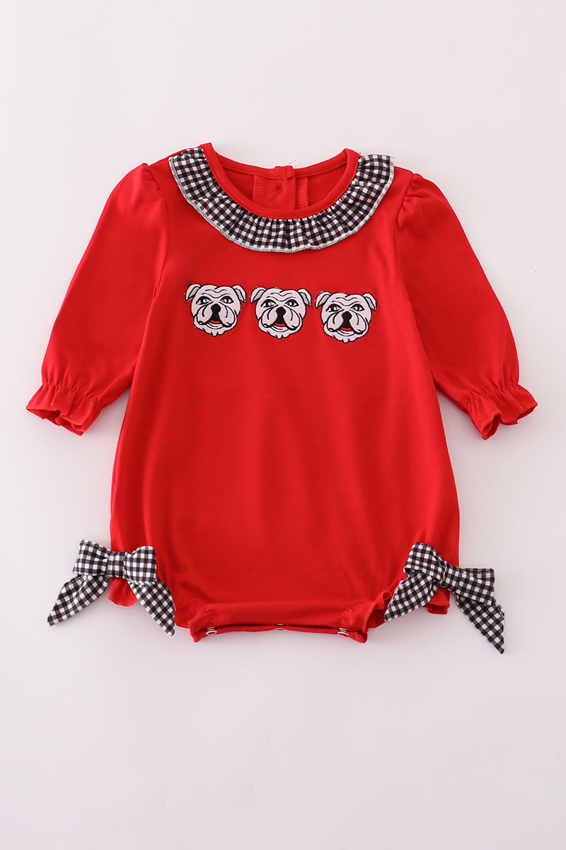 Girls Embroidered Georgia Bulldog Long Sleeve Bubble
