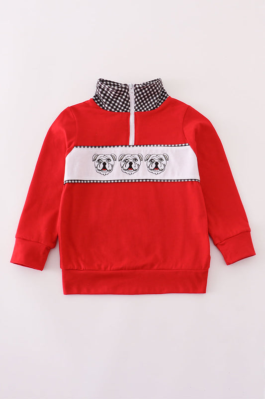 Embroidered Georgia Bulldog Pullover Quarter Zip
