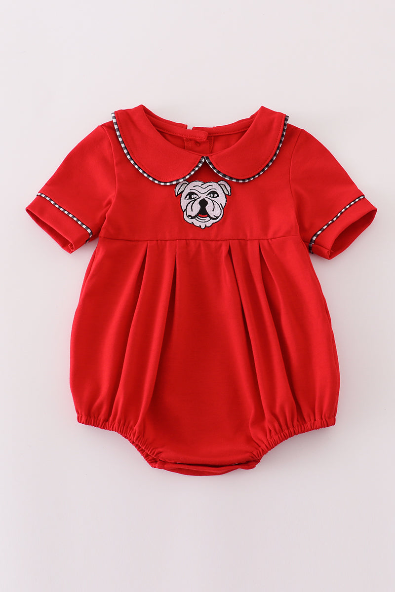 Boys Embroidered Georgia Bulldog Bubble