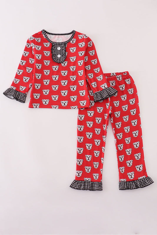 Girls Georgia Bulldog Print Pajamas