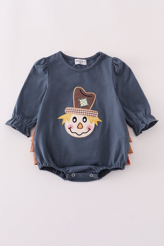 Girls Scarecrow Appliqué Bubble