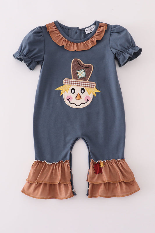 Girls Scarecrow Appliqué Romper