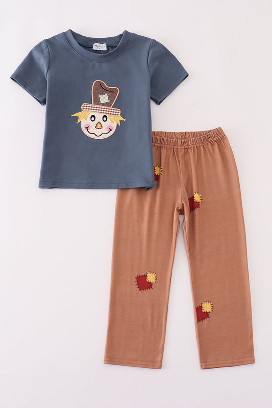 Boys Scarecrow Appliqué Pants Set