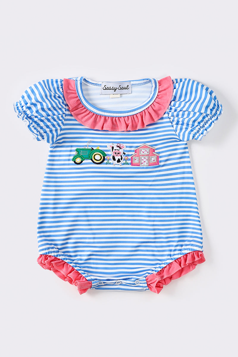 Girls Embroidered Farm Bubble