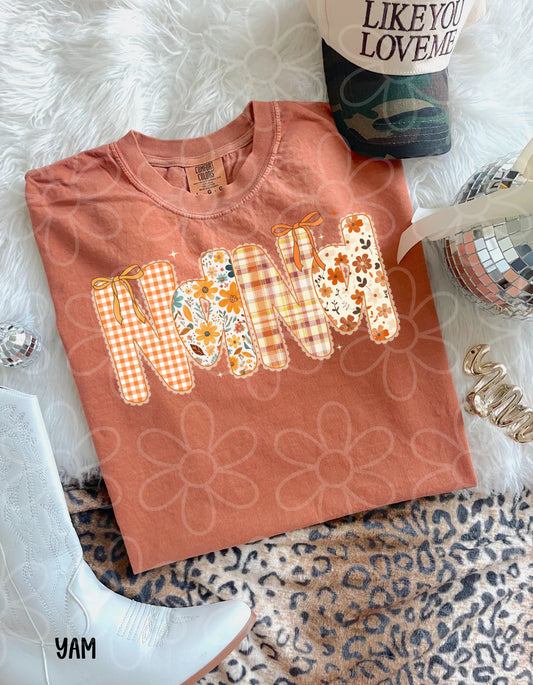Nana Fall Flowers Bows tee/crewneck
