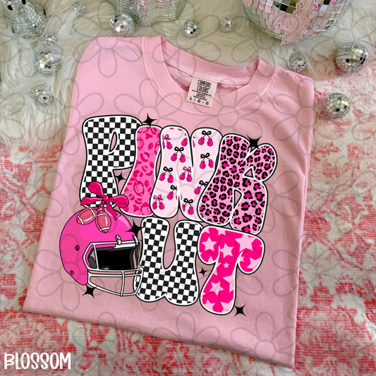 Pink Out Retro Football Tee