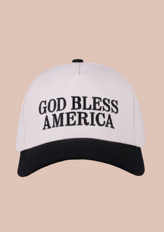 God Bless America Trucker Hat-Black