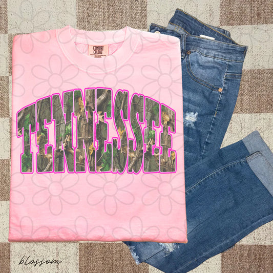 Camo State Pink Outline Tee/Sweatshirt