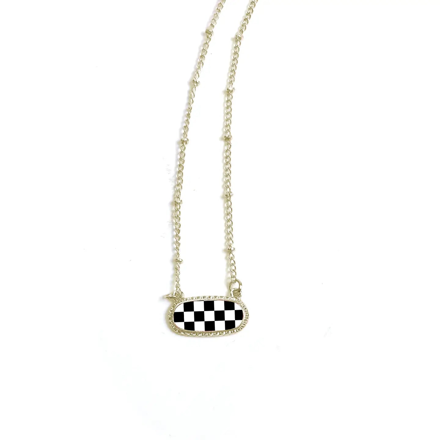 Checkered Print Necklace