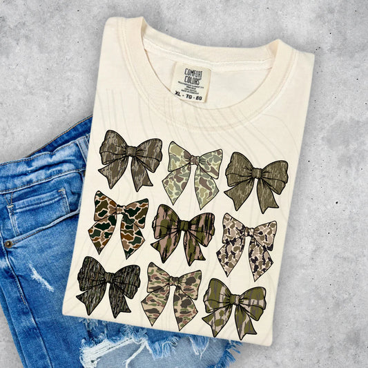 Camo Bow Coquette Tee