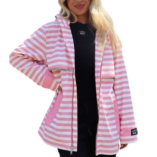 Lulu Mac Darby Raincoat Pink/White
