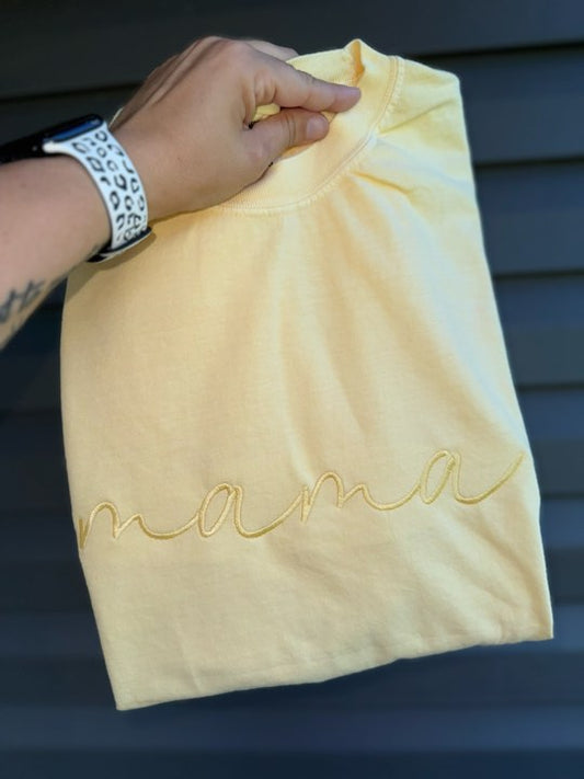 Embroidered Name Title Comfort Colors Tee