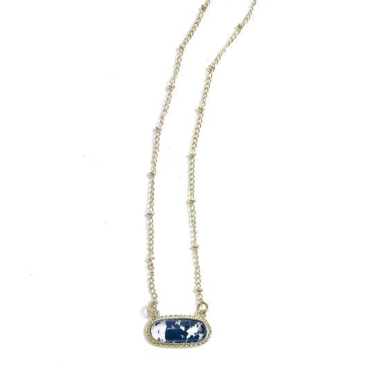 Black Cowhide Necklace