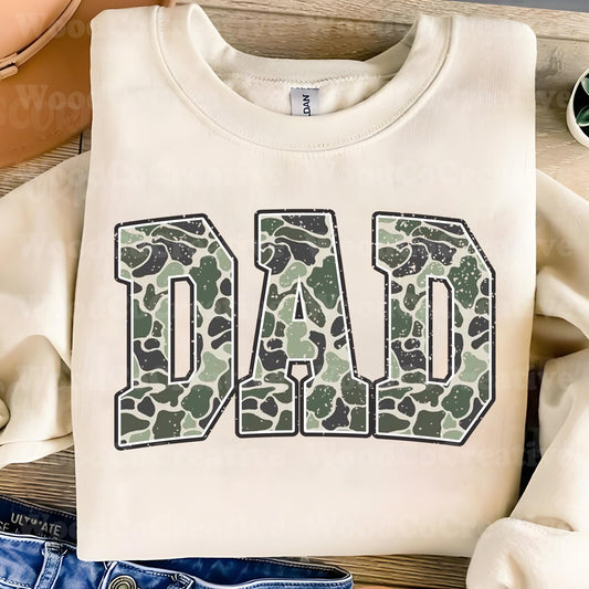 Distressed Camo Dad T-shirt