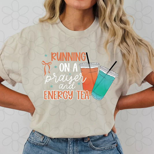 Running On A Prayer & Energy Tea Graphic Tee